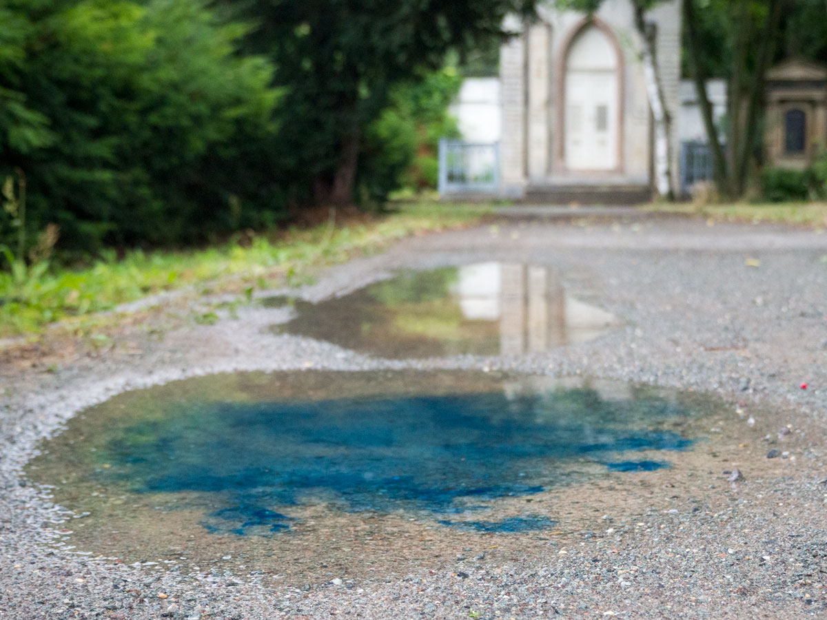 Anja Asche, Azur No1, landscape intervention, natural pigment, size variabel, 2018