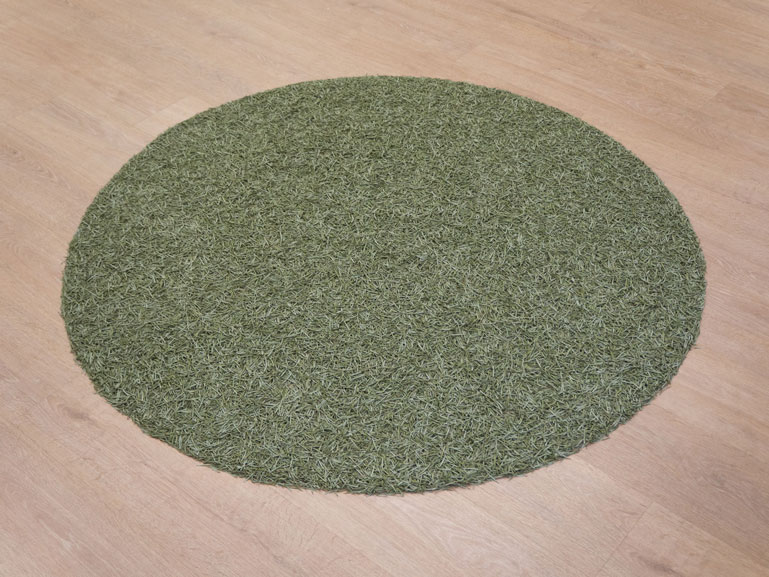 ANJA ASCHE, Erinnerung #2, Bodeninstallation aus Tannennadeln, Durchmesser ca. 140cm, Aufsicht